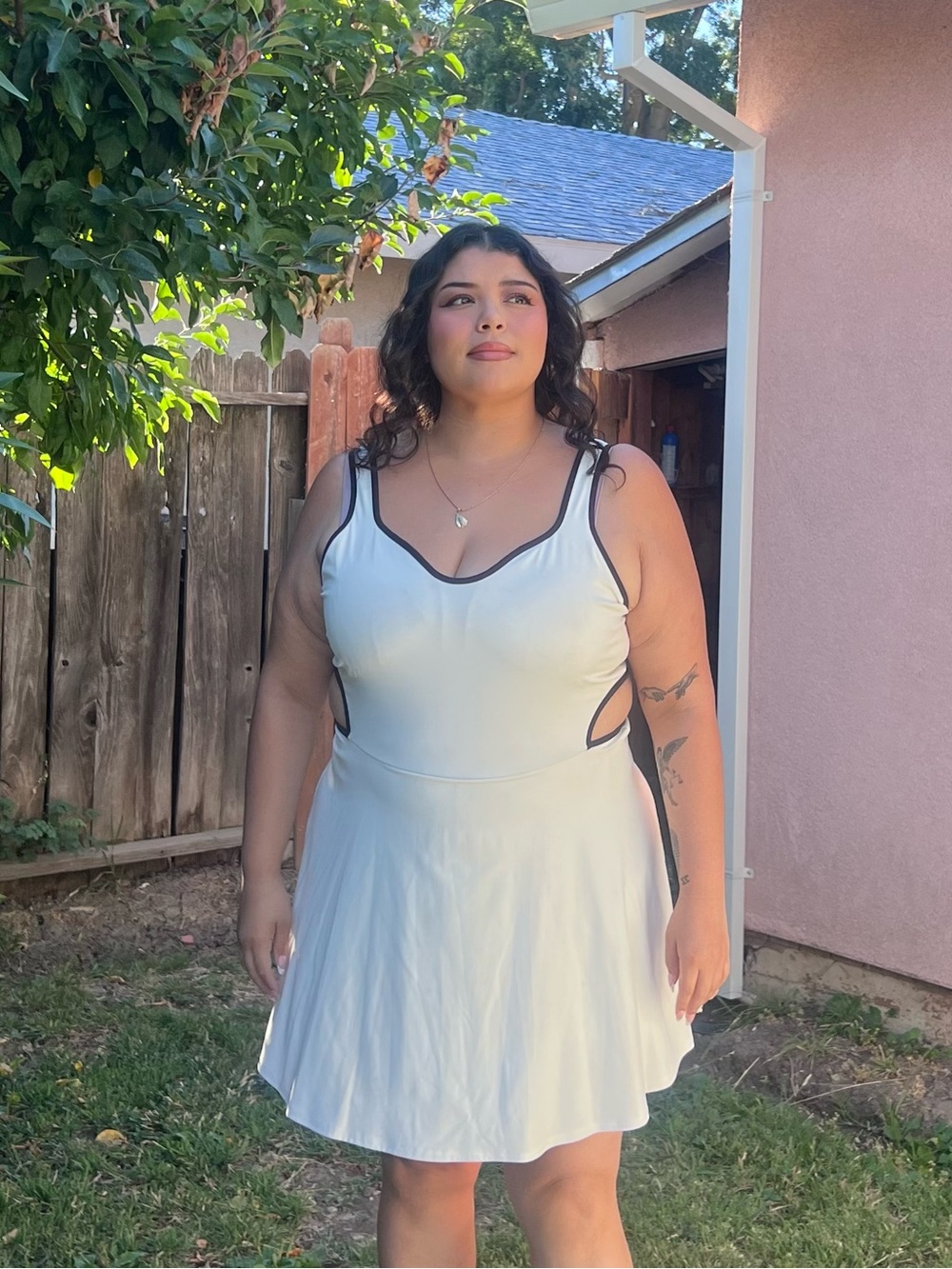 Old Navy White Active Tank with Black Trim